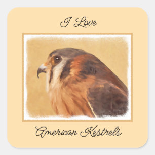 Sticker Carré Peinture américaine Kestrel - Art original pour oi