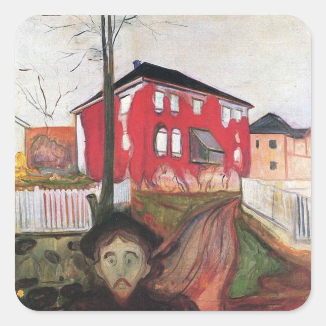 Sticker Carré Peinture artistique Edward Munch (Devant)