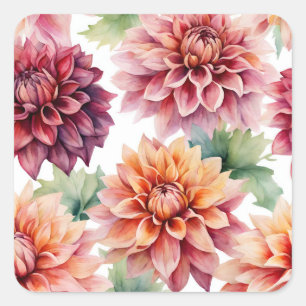 Sticker Carré Peinture Dahlia