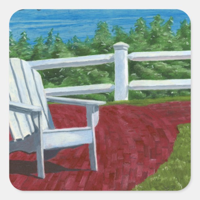 Sticker Carré Peinture de chaise Adirondack (Devant)