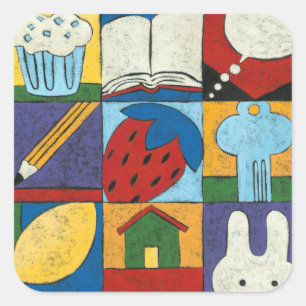 Sticker Carré Peinture de divers objets par Chariklia Zarris