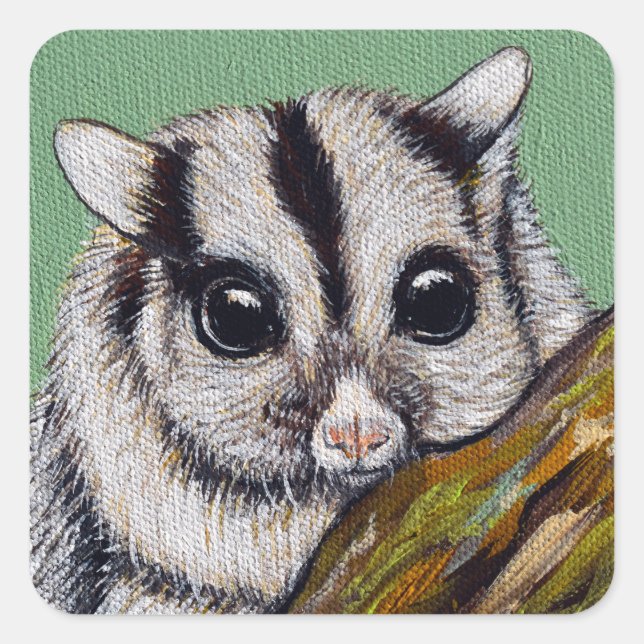Sticker Carré Peinture de Sugar Glider (Devant)