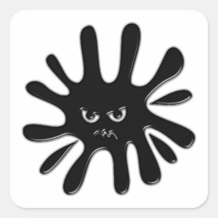 Sticker Carré Peinture noire en colère