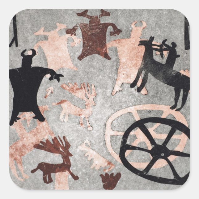 Sticker Carré Peinture rocheuse 1994 (Devant)