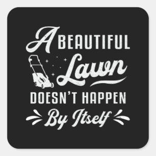 Sticker Carré Pelouse Mower Un Beau Jardin De Pelouse Maillot
