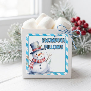 Sticker Carré Peluche bonhomme de neige Faveur d'elfe vilain à l