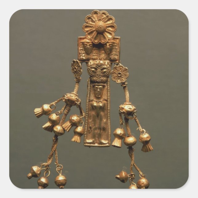 Sticker Carré Pendentif, de la nécropole de Camiros, c.630-620 a (Devant)