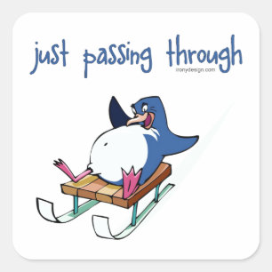 Sticker Carré Penguin Sliding