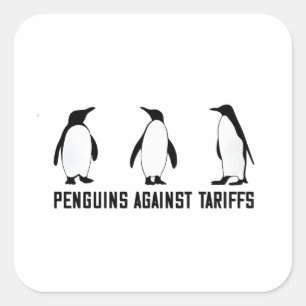 Sticker Carré Penguins contre les tarifs douaniers Anti Trump Ta