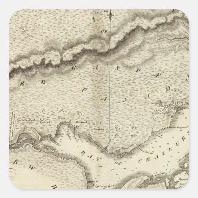 Sticker Carré Péninsule de Gaspe (Devant)