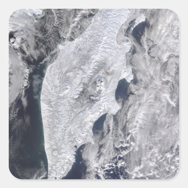 Sticker Carré Péninsule du Kamchatka, Russie orientale 2 (Devant)