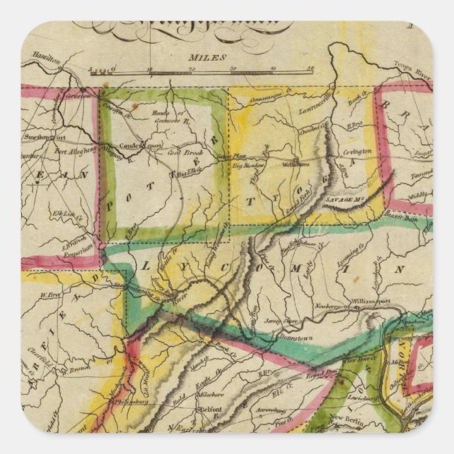 Sticker Carré Pennsylvanie 1818 Edition (Devant)