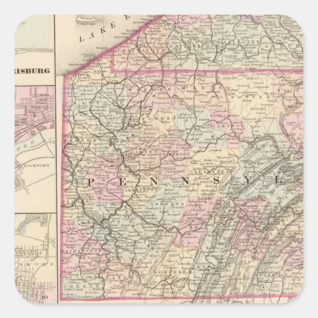 Sticker Carré Pennsylvanie 4 (Devant)