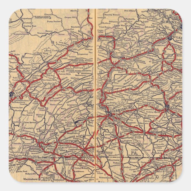 Sticker Carré Pennsylvanie 5 (Devant)