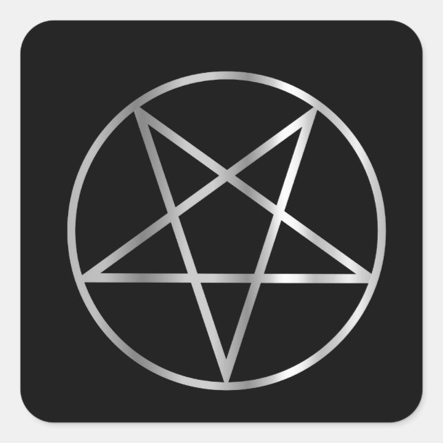 Sticker Carré Pentacle - Symbole religieux du satanisme (Devant)