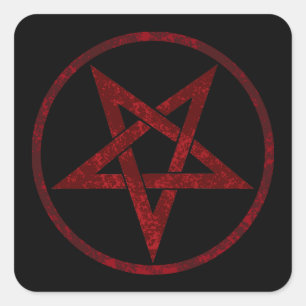 Sticker Carré Pentagram Red Devil