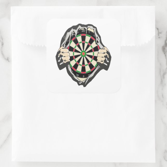 Sticker Carré Percée vers le Bullseye - Ultimate Dartboard (Sac)