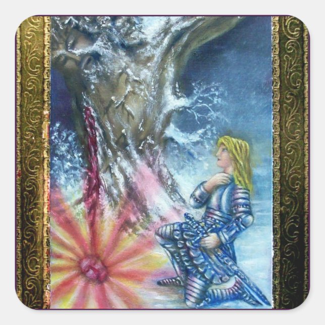 STICKER CARRÉ PERCEVATION ET VISION DU SAINT-GRAIL (Devant)