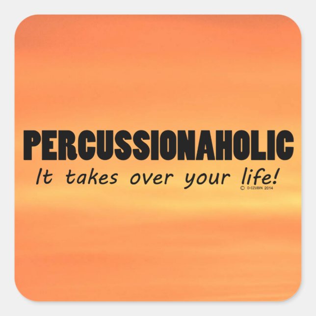 Sticker Carré Percussionaholic (Devant)