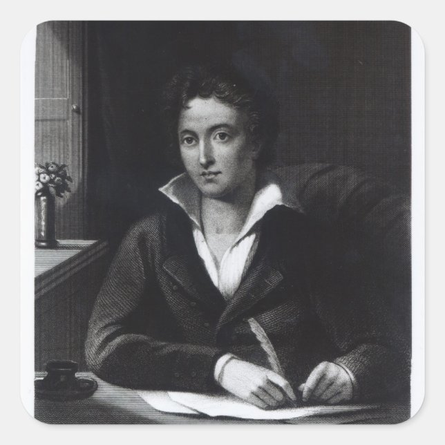 Sticker Carré Percy Bysshe Shelley, gravée par William Holl (Devant)