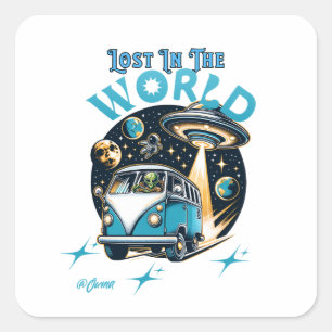 Sticker Carré Perdez-vous dans le mot avec ce magnifique