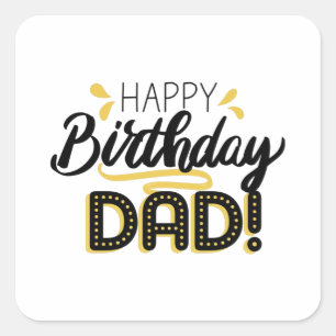 Sticker Carré Père d'anniversaire