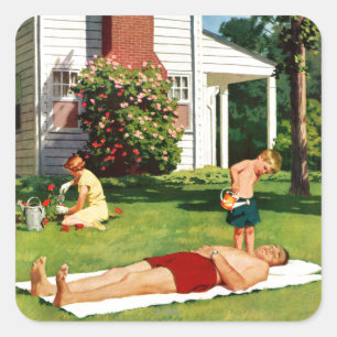 Sticker Carré Père de arrosage