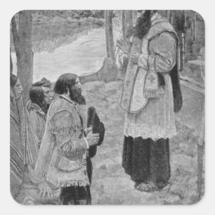 Sticker Carré Père Hennepin célébrant la masse