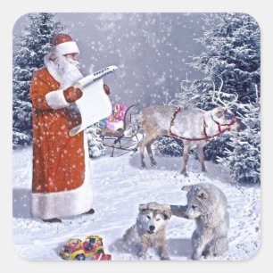 Sticker Carré Père Noël