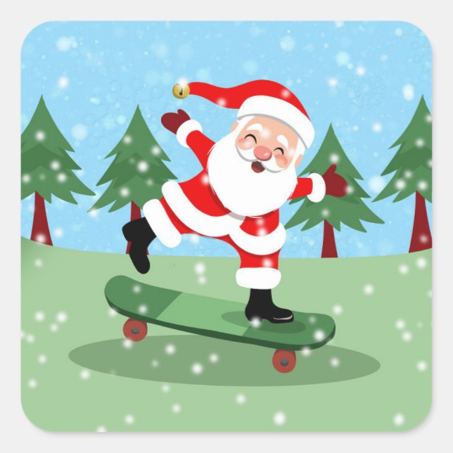 Sticker Carré Père Noël (Devant)