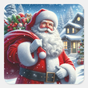 Sticker Carré Père Noël