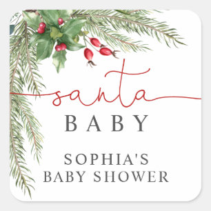 Sticker Carré Père Noël Baby Christmas Baby shower
