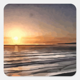 Sticker Carré Père Noël Cruz Coucher de soleil