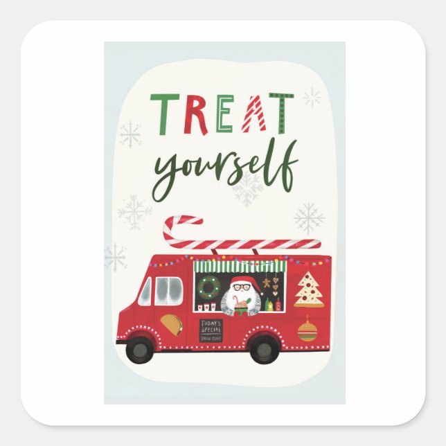 Sticker Carré Père Noël Fotruck Collection B (Devant)