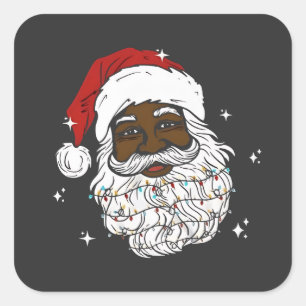 Sticker Carré Père Noël noir Noël Histoire noire Noël