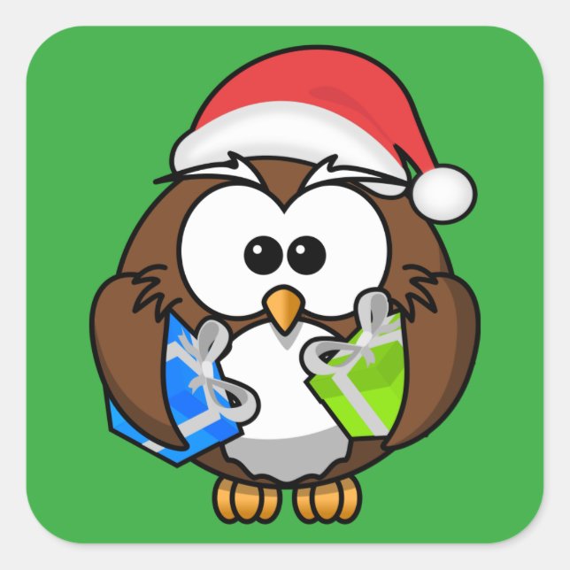STICKER CARRÉ PÈRE NOËL OWL (Devant)