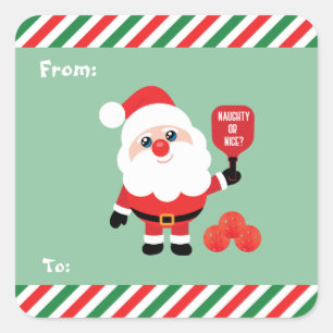 Sticker Carré Père Noël Pickleball 🎅