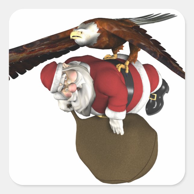 Sticker Carré Père Noël Pourrait Venir Un Peu Plus Tard (Devant)
