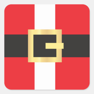 Sticker Carré Père Noël Suit Belt Christmas