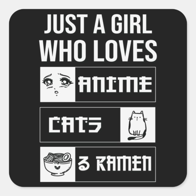 Sticker Carré Perfect Gift Anime, Cats & Ramen (Devant)