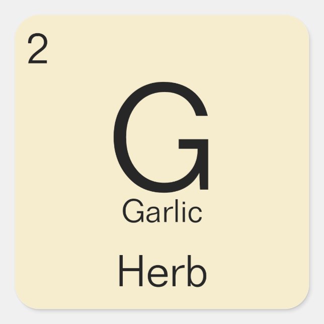 Sticker Carré Periodic Table Herb & Spice Label (Devant)