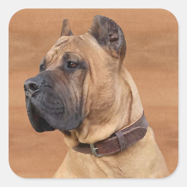 Sticker Carré Perro de Presa Canario - Dogo Canario (Devant)