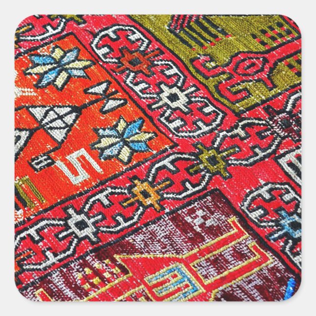 Sticker Carré Perse orientale, Motif turc, Moquette (Devant)