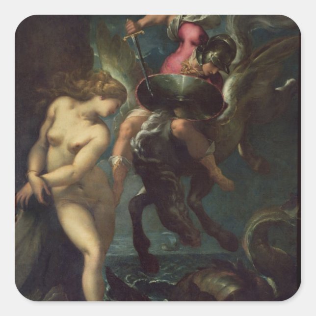 Sticker Carré Perseus et Andromeda, c.1610 (huile sur toile) (Devant)