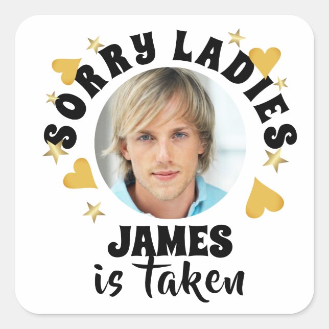 Sticker Carré Personalized Bachelorette Party Favor Custom Photo (Devant)