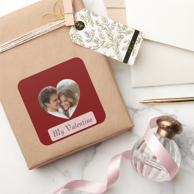 Sticker Carré Personalized Own Couple Photo Love Sticker/Label  (Cadeaux)