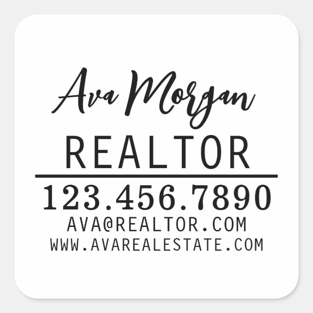 Sticker Carré Personalized Real Estate Agent Gift (Devant)