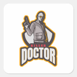 Sticker Carré Personnage de jeu Emblème de jeu Logo de jeu Équip