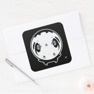Sticker Carré Personnage de manga bizarre et étrange