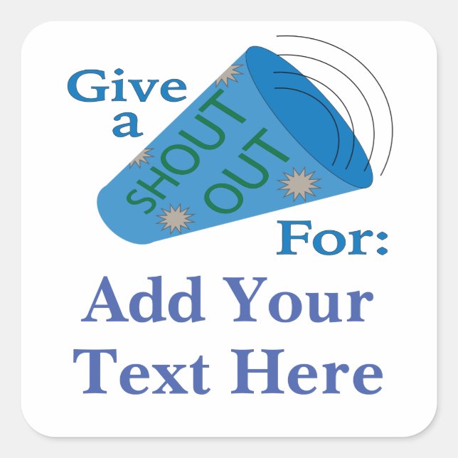 Sticker Carré Personnalisable Crier Merci (Devant)